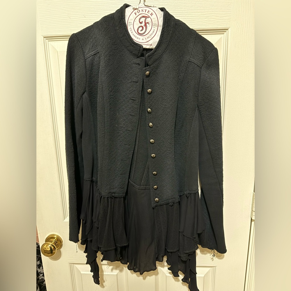 Free People Frilly Military Jacket